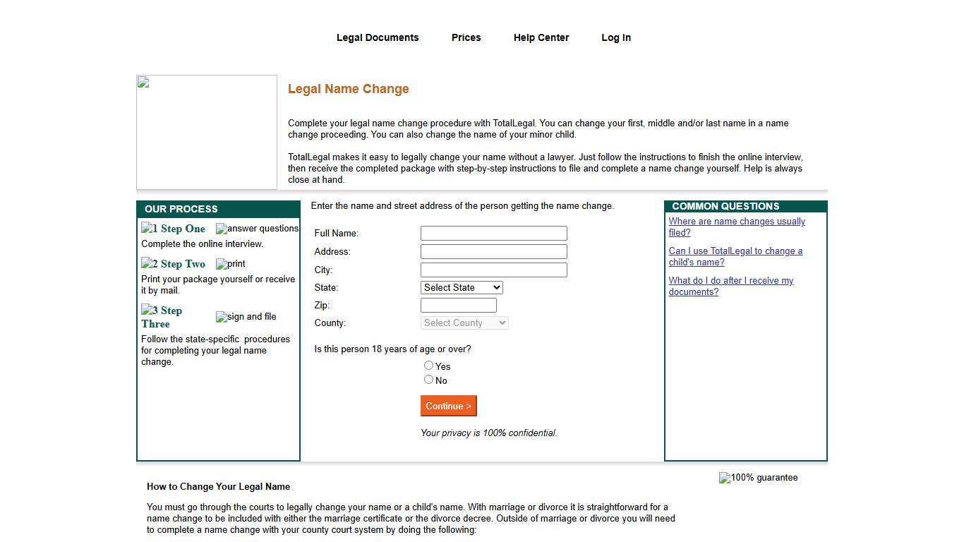 Legal Name Change TotalLegal