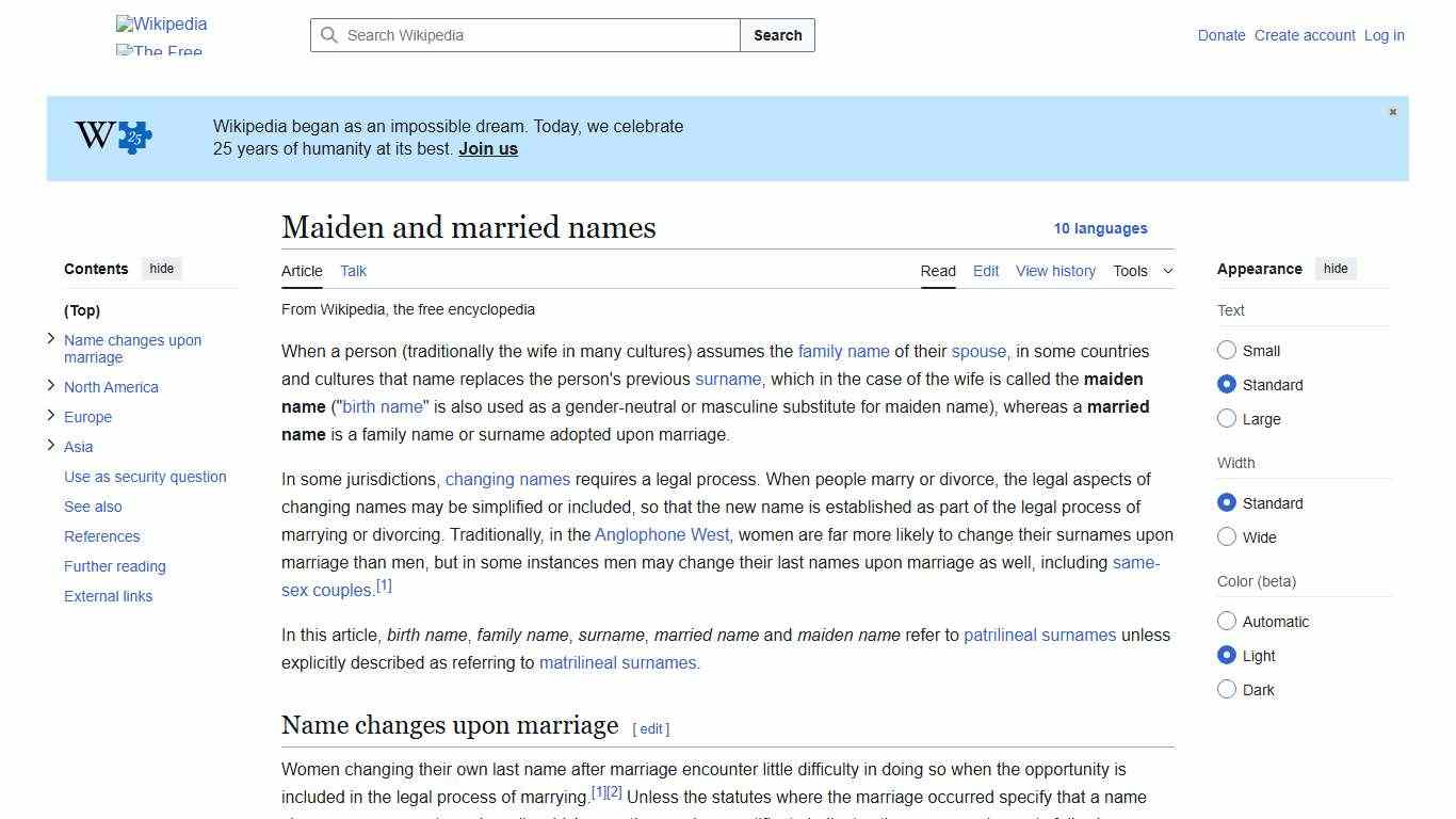 Maiden and married names - Wikipedia