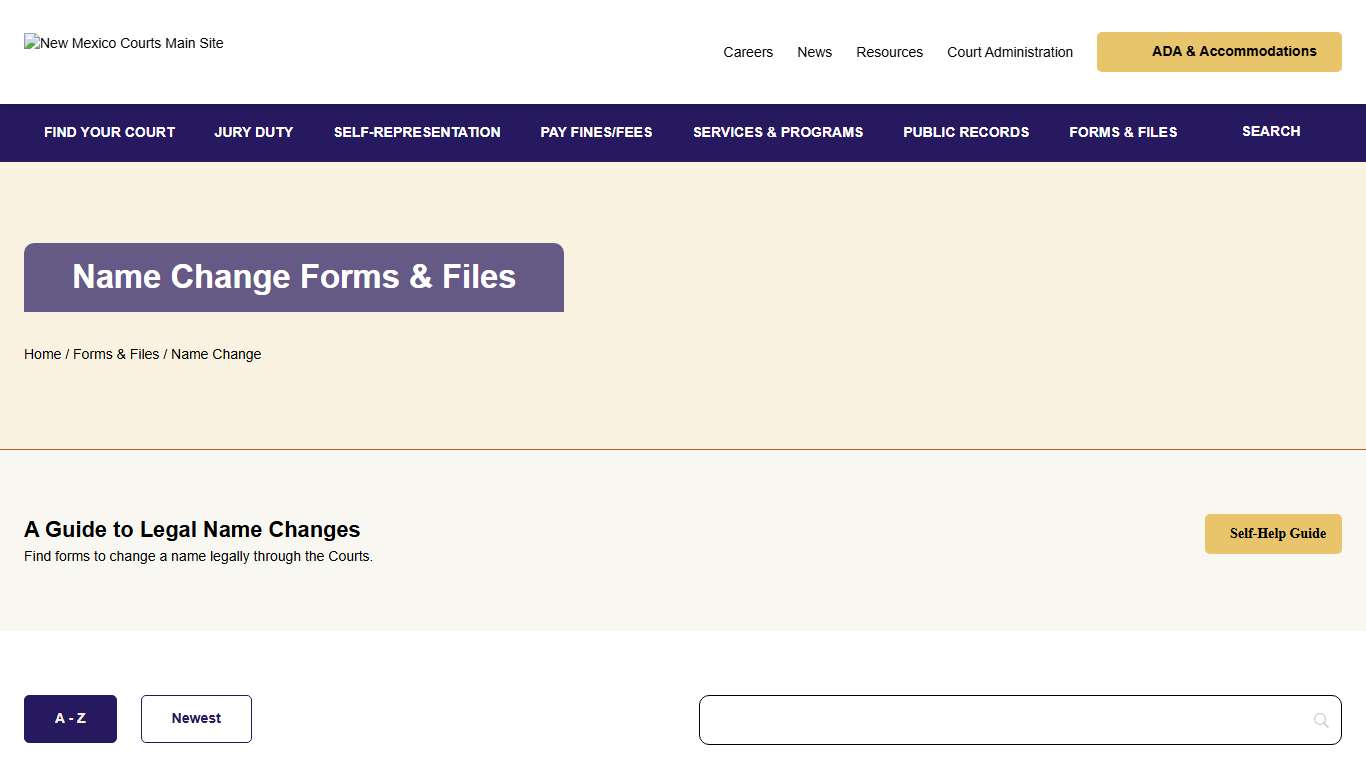 Name Change - New Mexico Courts