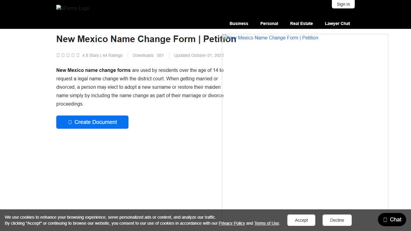Free New Mexico Name Change Forms Petition - PDF – eForms
