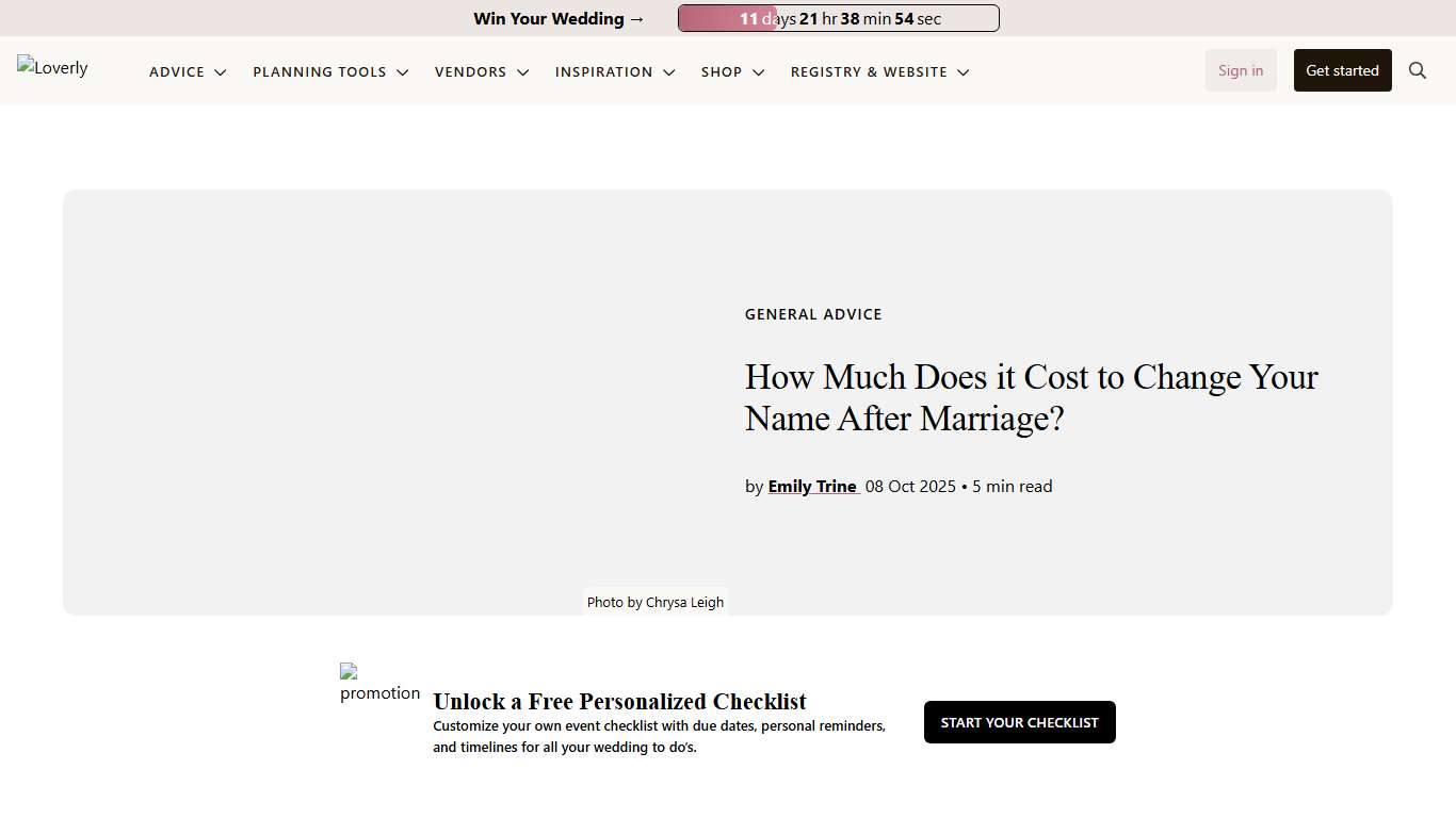 How Much Does it Cost to Change Your Name After Marriage?